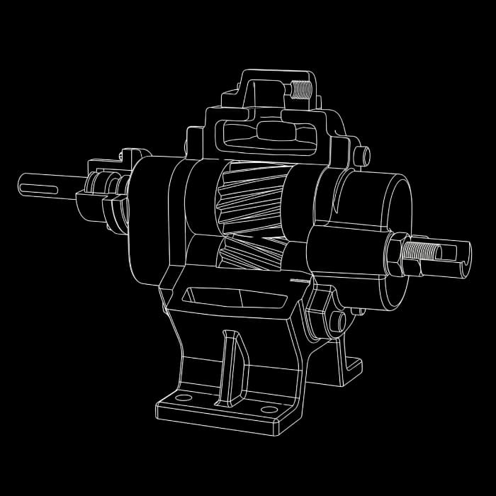 FBE pump cutaway technical drawing