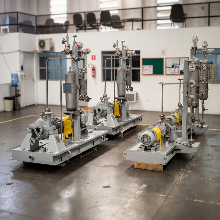 Skid de bombeamento industrial FB Bombas — conjunto integrado para aplicações de alto desempenho em usinas sucroalcooleiras