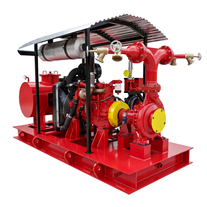 FB Bombas compact fire-fighting system with vertical multi-stage stainless jockey pump integrated in the skid