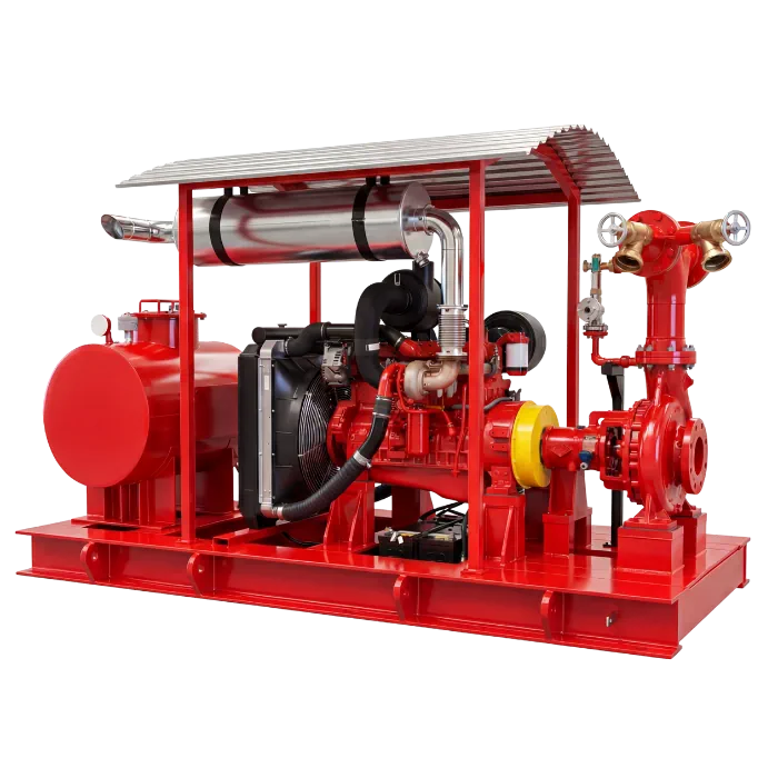 FB Bombas complete fire-fighting skid assembled, aligned and tested in Cabreúva-SP — ready for transport and field installation